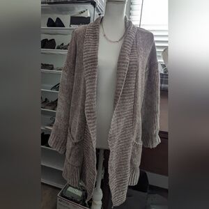 Grace & Lace Chenille Dove Cardigan M
